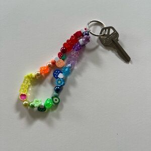 Rainbow 🌈 Beaded Keychain